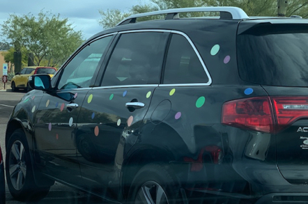 Jan 4 - Does a car covered in polka dots make YOU smile? I did. Jan 4 - Does a car covered in polka dots make YOU smile? I did.